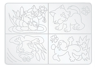 Доска для пластилина  "Луч", материал пластик, формат А4, с рельфным трафаретом №3 рисунок