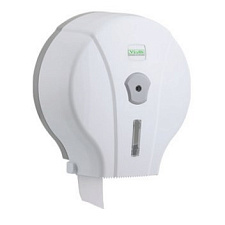 Держатель туалетной бумаги в больших рулонах БС-3-ТБ, пластиковый, белый, замок, окно. Размеры (ШхВхГ): 31х33х13 см 