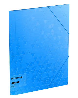 Папка на резинке Berlingo Neon пластиковая, А4, корешок шириной 32 мм, толщина 600 мкр, цвет голубой 