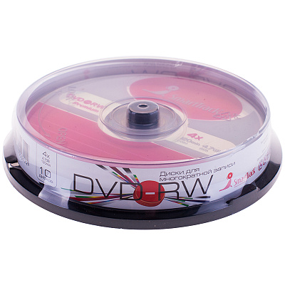 DVD-RW диск Smart Track  объем диска 4.7Gb, максимальная скорость записи 4x, 10 штук в упаковке