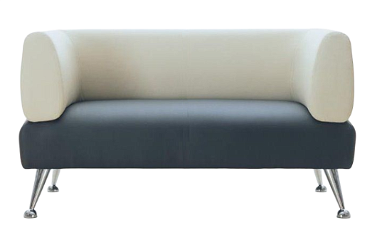 Диван Вайт 2-местный экокожа бежевый/графит (1 категория). Размер (ШхГхВ): 1350х670х730 мм