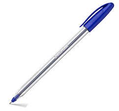 Ручка шариковая ErichKrause U-108 Classic Stick, Ultra Glide Technology, синий стержень,1,0 мм, трехгранный прозрачный корпус