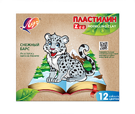 Пластилин  Луч "ZOO" (ЗОО)12 цветов, картонный вкладыш, вес  180 гр