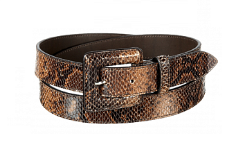 Ремень женский из натуральной кожи "Miguel Bellido", ширина: 3 см, пряжка 6х6,2 см, длина 100 см, цвет коричневый.