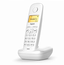 Телефон радио DECT Gigaset A170, на подставке, телефонный справочник на 50 имен, подсветка дисплея, будильник, поиск трубки,  AOH/Caller ID. цвет белый