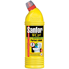 Чистящее средство для сантехники SANFOR "WC-GEL" 750 мл Антимикробное, НЕ содержит хлор. ассорти