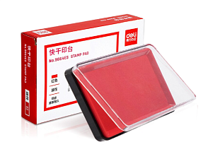 Штемп. подушка 8х13 см  Deli E9864 Simpli, цвет красный