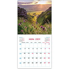 Календарь-планинг 2024г настенный перекидной на скрепке Красивые пейзажи, бумага мелованная, 290х290 мм