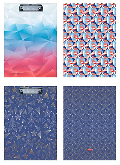 Планшет А-4 матовая ламинация с металлическим зажимом, Россия, цвет ассорти. 