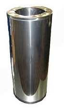 Урна напольная 250НН хром,нержавеющая сталь. без пепельницы, с крышкой-держателем для п/э пакета, D=250мм, Н=602мм