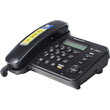 Телефон проводной PANASONIC KX-TS2358RUB, ЖК-дисплей, возможность установки на стене, повторный набор, записная книжка 50 контактов, цвет черный