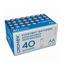 Батарейка щелочная CROMEX Alkaline / 1,5V / LR6, АA,, пальчиковые, 40шт