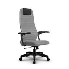 Кресло SU-BU158-10 материал ткань-сетка цвет светло-серый. Пластиковая крестовина. Механизм Топ-ган. Нагрузка до 120 кг.