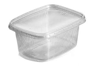Контейнер одноразовый с крышкой 500 мл, прямоугольный, прозрачный, низкий, 100 шт/уп, размер 138х102х52 мм 
