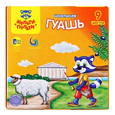 Гуашь 9 цветов  Мульти-Пульти 17,5 мл, картон