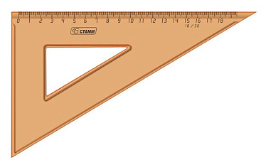 Линейка угольник пластик "СтамТК47" длина 18см, флуорисцентный, прозрачный, ассорти 4 цвета