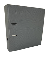 Папка-регистратор пластиковая из полипропилена корешок 75мм, пластик, 1,5 мм, цвет серый, с карманом, фактура пластика циновка 																															