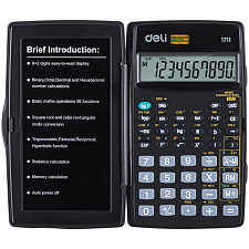 Калькулятор научн Deli 8+2 разр. E1711, для ЕГЭ по Физике,Химии и Географии, черный