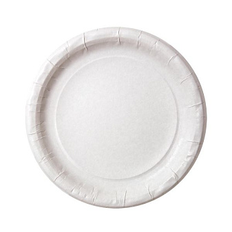 Тарелка одноразовая, бумажная D-230/50 шт/уп. Без печати,