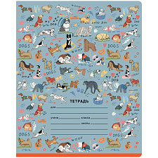 Тетрадь 12 листов скоба А5 в клетку с полями BG "Играй с друзьями" обложка мелованный картон, 4 дизайна
