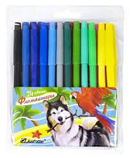 Фломастеры 24 цвета Josef Otten "Собака" пластиковые, блистер с европодвесом