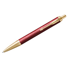 Ручка PARKER IM Premium Red GT, синий стержень, корпус: латунь/лак/хром, подарочная упаковка
