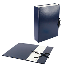 Папка на завязках, ширина 70 мм, формат А-4, картон с бумвиниловым покрытием, жесткий корпус, цвет синяя