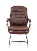 Кресло Everprof Valencia CF. Обивка - коричневая экокожа. Хромированные полозья. Нагрузка до 120 кг.