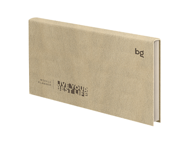 Еженедельник планинг недатированный "BG "Waltz.Beige metallic" искусственная кожа, мягкий переплет, 64л, размер 171х93мм,  цвет бежевый