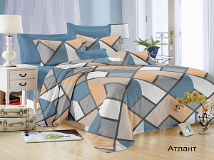 Комплект постельного белья 2- спальный Микросатин Satin Collection "Атлант" Простыня 180х215 см, пододеяльник 175х215 см, наволочка 70х70 см - 2 шт