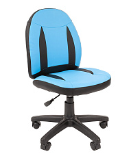 Кресло детское СН-122 обивка - экокожа цвет черный/голубой. Пластиковая крестовина. Механизм Пиастра. Нагрузка до 80 кг.