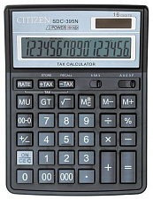 Калькулятор настольный 16 разрядов Citizen SDC-395N, размер 133х40х192 мм

