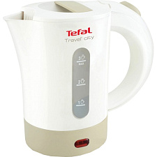 Чайник пластик Tefal KO-120В30 объем 0,5 л, мощность 650 Вт, диск, фильтр, цвет белый/бежевый