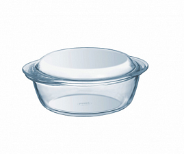 Форма для запекания "O CUISINE " объем 1,4 л круглая, жаропрочная, с ручками, с крышкой, стекло, размер 18х21х8 см 