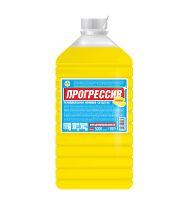 Средство моющее для пола и поверхностей 5 л Флора "Прогрессив" лимон, в ПЭТ таре, универсальное, концентрат,
