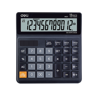 Калькулятор Deli 12 разряд. EM01420 139х131х30мм, бухгалтерский, настольный, цвет черный