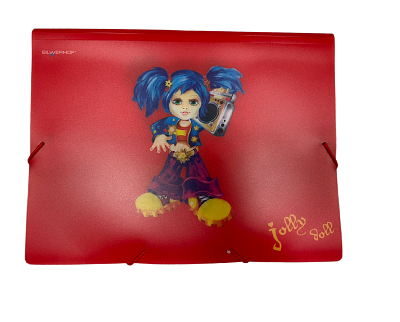 Папка на резинке "Silwerhof" пластиковая, А4, корешок шириной 30 мм, толщина 500 мкр, цвет ассорти, детский дизайн