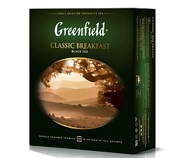 Чай "Greenfield "Classic Breakfast" черный, 100 пакетиков по 2г в саше