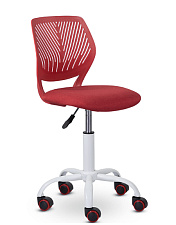Кресло детское UTFC C-01, пластиковая эргономичная спинка. Сиденье ткань цвет красный. Металлическая крестовина окрашенная в белый цвет. Механизм Пиастра. Нагрузка до 80 кг.