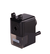 Точилка механическая, 1 отверстие с контейнером, пластиковый корпус, цвет черный.