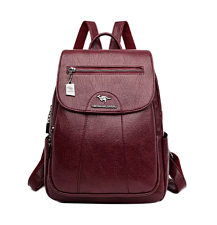 Рюкзак женский  из мягкой кожи, размер 31х26х16 см, цвет бордовый