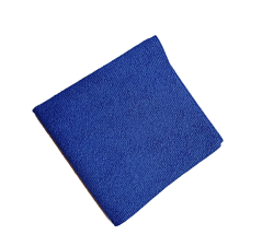 Салфетка из микрофибры 30х30 см универсальная, с полиуретановым покрытием 1 шт/уп, плотность 250гр/м2, ультразвуковая обработка края, цвет синий 