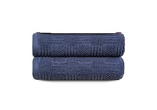 Полотенце махровое "Шахматка J-384" 70х140 см, плотность 420 гр/м2, 100% хлопок, цвет синий