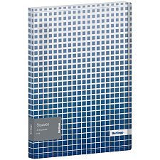 Папка на 4 кольца корешок 24мм Berlingo "Squares" пластик, плотность 600 мкм, внутренний карман, цвет белый/синий