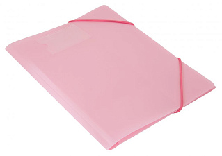 Папка на резинке "Бюрократ Gems" пластиковая, А4, корешок шириной 30мм, толщина 500 мкр, карман для визитки, цвет розовый аметист