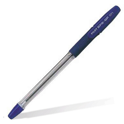 Ручка шариковая Pilot BPS-GP-EF, масляный синий стержень, 0,5 мм, прозрачный корпус, резиновая манжетка