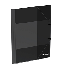 Папка на резинке Berlingo No Secret пластиковая, А4, корешок шириной 32 мм, толщина 600 мкр, цвет полупрозрачная черная 