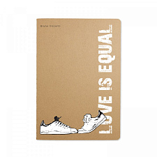 Тетрадь 40 листов А5 в клетку сшивка Bruno Visconti КЕДЫ LOVE IS EQUAL обложка крафт-картон