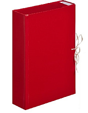 Папка на завязках, ширина корешка 80 мм, формат А4, картон с бумвиниловым покрытием, 4 завязки, цвет красный