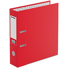 Папка-регистратор бумвинил 70 мм, карман  со сменной информационной этикеткой, металлический протектор нижней кромки, цвет красный